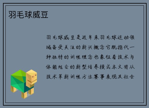 羽毛球威豆